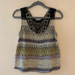 Silky Anthropologie Top with Crochet Back